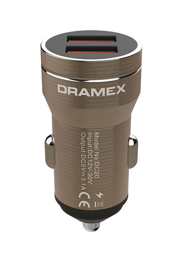 Dramex Dc20b 3.1a 2xusb-a Çıkışlı Hızlı Araç Şarj Cihazı - Metalik Kahverengi