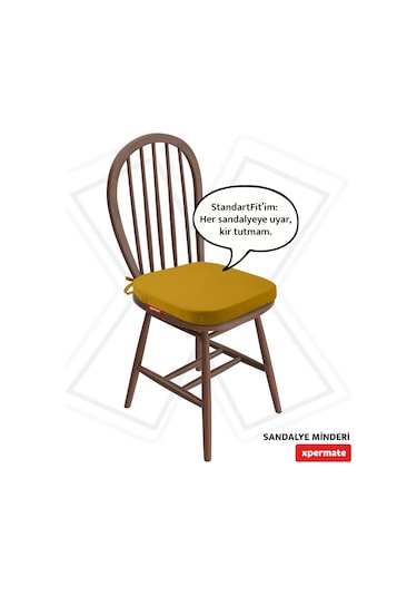 Xpermate Standartfit Oval Sandalye Minderi 42x42x5 Hardal