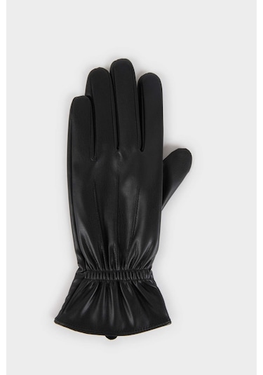 Defacto Kadın Suni Deri Eldiven F3188ax25wnbk26 Siyah