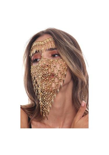 Kadın Altın Renk Kaplama Ayarlanabilir El Yapımı Peçe Altın