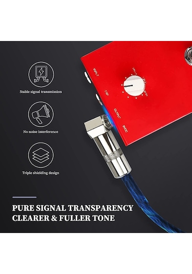 Sones Tek Blok Ses Enstrümanı Elektrik Gitar Efekt Hattı, Kablo Uzunluğu: 15 Cm Kare Başlık Gümüş