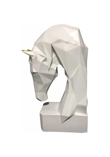 Beyaz Kübik At Kitap Tutucu Ev Ofis Dekorasyon Aksesuarı Biblo