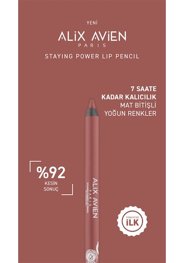 Alix Avien Suya Dayanıklı Uzun Süre Kalıcı Yumuşak Dudak Kalemi Staying Power Lip Pencil 55 Cinnamon