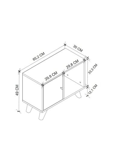 Bofigo Komodin 2 Bölmeli Komodin Kapaklı Komodin Yan Sehpa Mikonos Beyaz