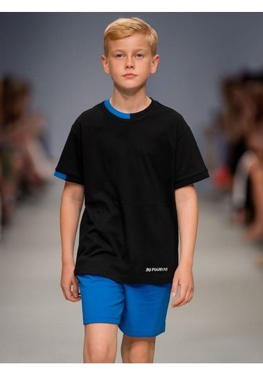 Marions Çocuk Basic Yaka Detaylı Oversize T-shirt-15955 SIYAH