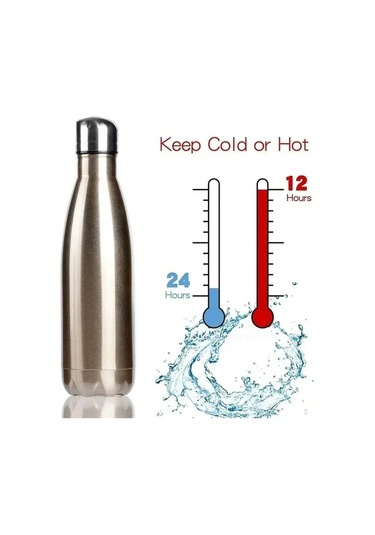 500ml Çift Duvar Paslanmaz Çelik Su Şişesi Termos Şişe Sıcak Ve Soğuk Tutun Yalıtımlı Vakum Şişesi Spor Turuncu Diğer