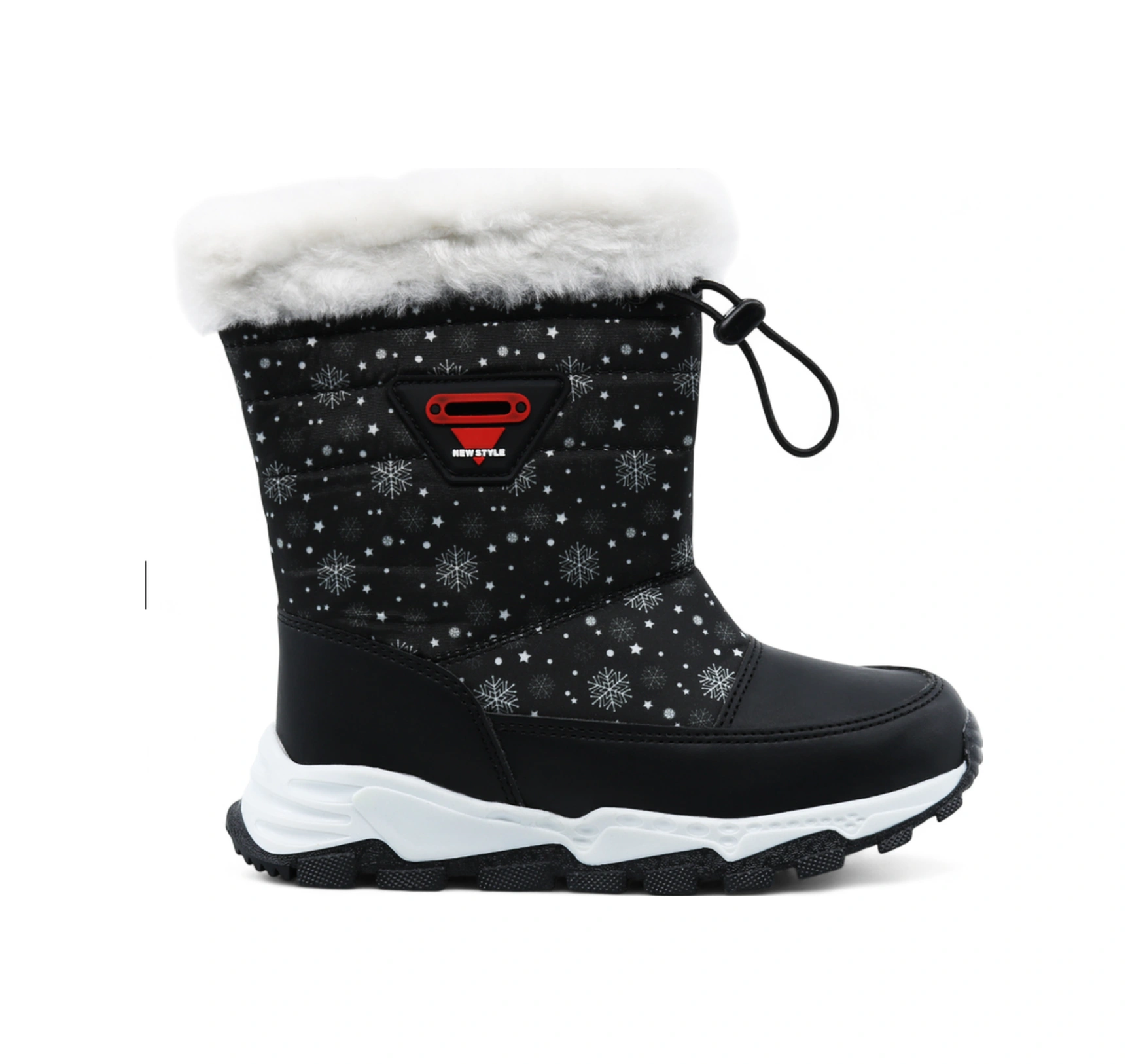 Khayt Leni Sıcak Astar Su Ve Soğuk Dayanıklı Ortopedik Kaymaz Taban Çocuk Bot Siyah