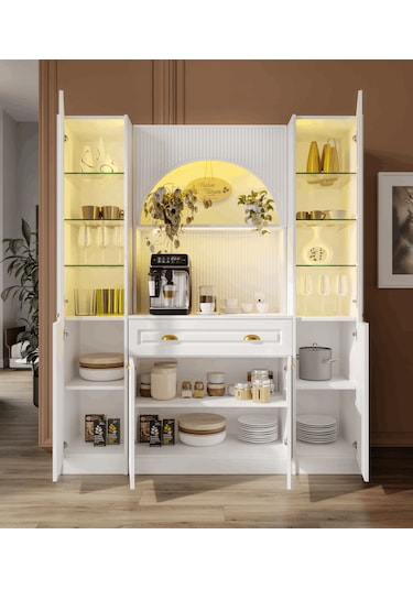 Guneystore Armoni Gold Maxi Kahve Köşesi Komple Mdf Beyaz