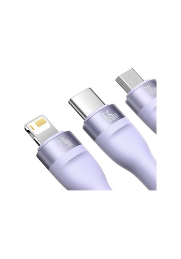 Novahub 66w 3in1 Super Quick Charge Kablosu - Honor & Huawei Uyumlu - 100w Destekli - 1.2m Uzunluğu - Mor