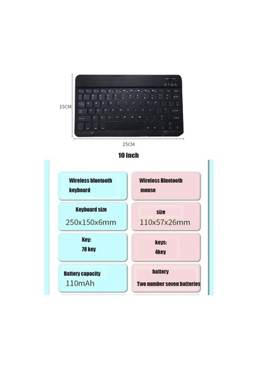 Doogee T40 Pro 12'' Uyumlu Stand Klavye Ve Mouse Set