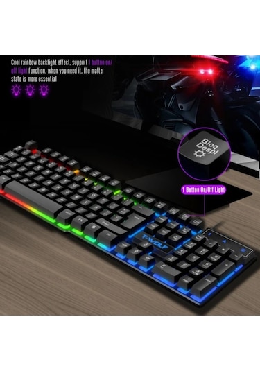 Techbloom Tf200 Black Rgb Oyun Klavye Ve Fare Kombosu Usb Kablolu Yüzer Tasarım Ofis Ve Oyun İçin Diğer