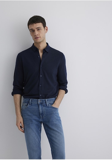 Mavi - Lacivert Liyosel Gömlek 0211582-70488 Lacivert