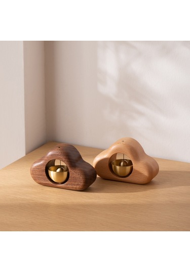 Sones Emiş Kapısı Rüzgar Çanı Manyetik Emiş Kapı Zili Ahşap Dekorasyon, Renk: Kayın