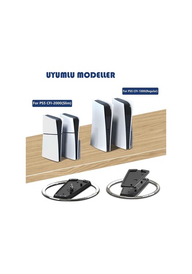 Ps5 / Ps5 Slim Konsol Diskli Ve Dijital Model İçin Vidalı Metal Dikey Stand