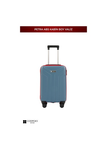 Cotpoly Home Petra Lüx Abs Kabin Boy Valiz 55 Cm Mavi Kırmızı