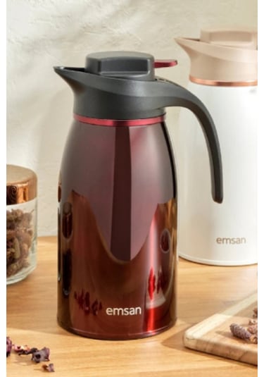 Emsan Gama 12 Saat Sıcak Ve Soğuk Tutan Çelik Termos Bordo