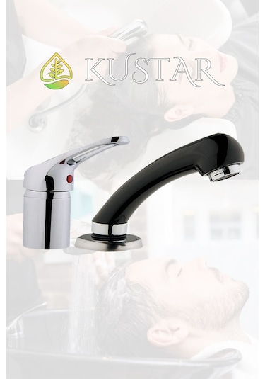 Kustar Havzalı Küvette Saç Yıkama Ankastre Lavabo Berber Bataryası Krom