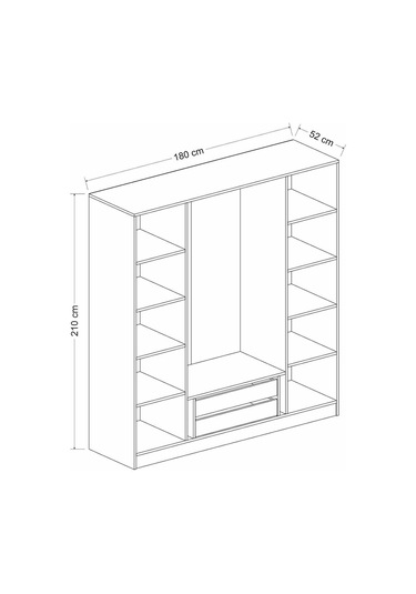 Kale Plus 4 Kapaklı 2ç Dolap Dore Plus Dore Füme Cam 190cm Ceviz