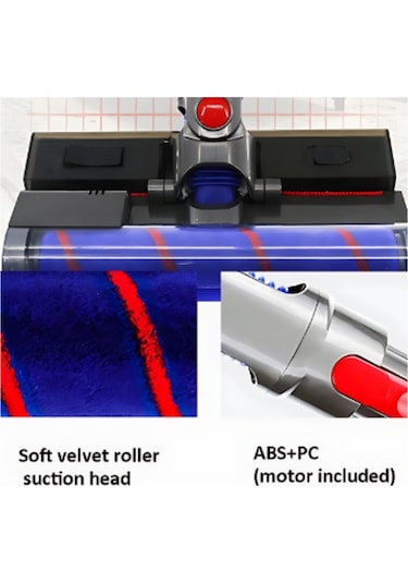 Xindoker  V7 V8 V10 V11 V15 V10 Slim V12 Slim Uyumlu Çift Amaçlı Yumuşak Fırça Başlığı - Zemin Ve Halı Temizliği  V7 V8 V10 V11 Uyumlu