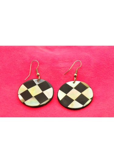 Hdmarketim Hdmarketim Sedef El Yapımı Sallantı Tasarım Yuvarlak Küpe N11.38962 Çok Renkli