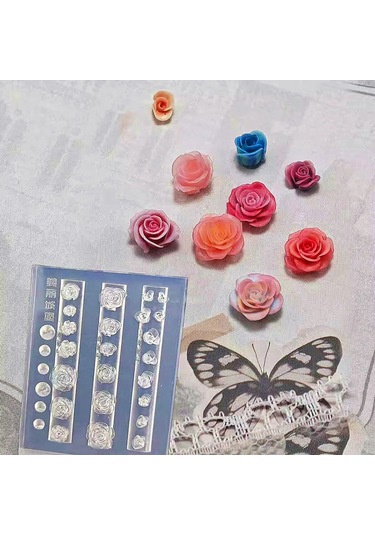 1 Adet Manolya Çiçek Yılan Gül Çiçek 3d Akrilik Tırnak Kalıp Nail Art Süslemeleri Silikon Damgalama Plakaları Tırnak Aksesuarları Peru