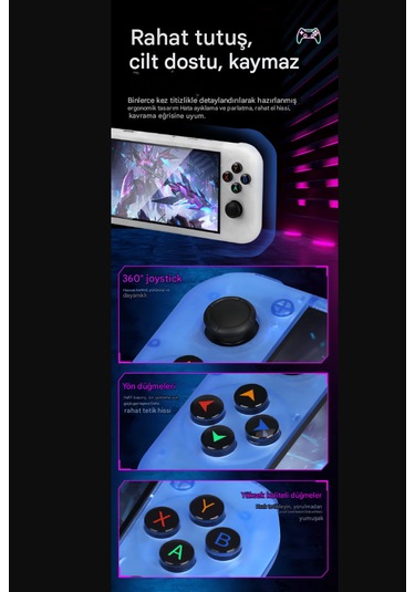 Qasul RG50XX 5" 20.000 Oyun IPS Ekran Dört Çekirdekli 64 GB Retro Taşınabilir Oyun Konsolu