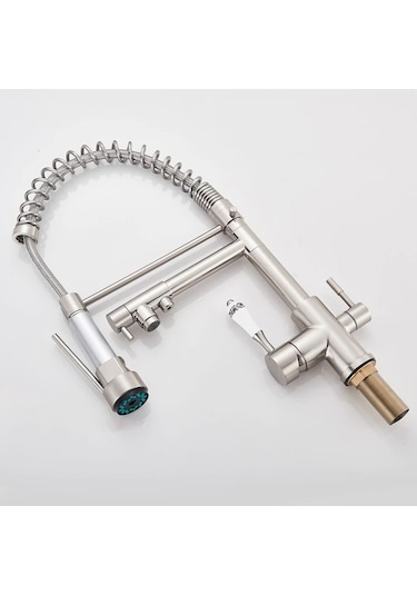 Mutfak Eviye Bataryası Dual Flow Su Arıtma Çıkışlı Spiralli Yeni