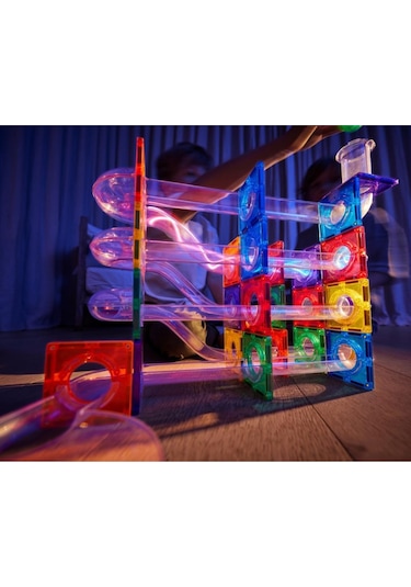 Cleverclixx Ball Run Dazzling Lights Pack Manyetik Bloklar, Intense 100 Parça