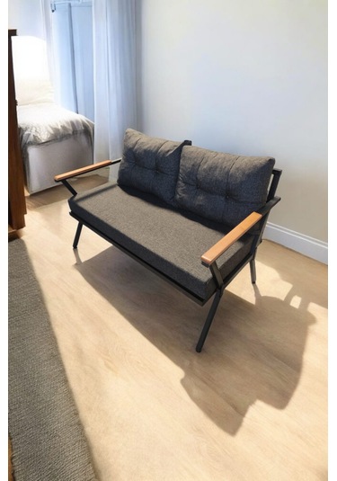 Pilocca Tekli Bahçe,balkon Mobilyası 2'li 60x120cm Antrasit