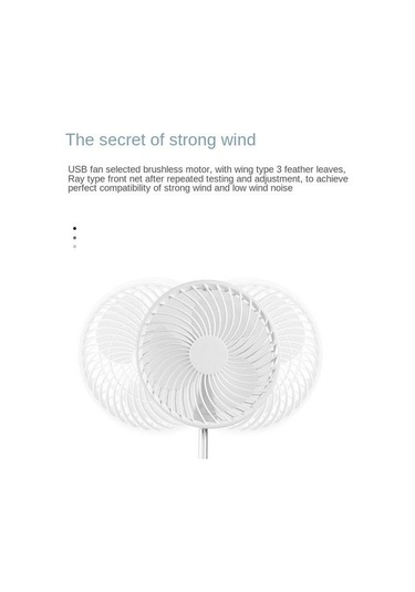 7000 Mah Mini Katlanır Teleskopik Zemin Fan Usb Şarj Edilebilir Yaz Dilsiz Sessiz Masaüstü Masa Fan Ofis Yatak Odası Home Fanlar 1z202v Beyaz