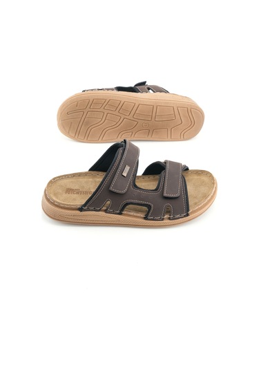 Gezer Feıchtıngen Erkek Yazlık İç Taban Hakiki Deri Çift Cırtlı Ayarlanabilir Rahat Taban Günlük Ter Kahve