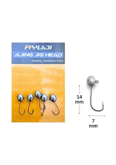Ryuji Ajing 2gr No:6 Jig Head Zoka 5 Adet