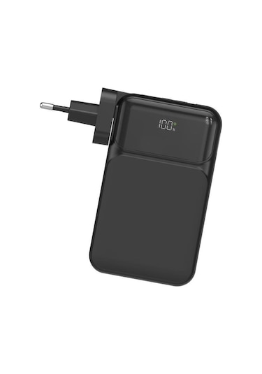 1027 20000 Mah Type-c Lightning 22,5 W Hızlı Şarj Dijital Göstergeli Powerbank Siyah