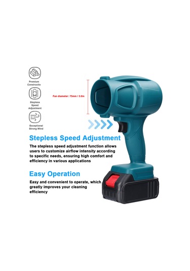 Vkemall Turbofan Açık Hava Taşınabilir Kamp Yürüyüş Fanı Kablosuz Fırçalı Fan Elde Taşı