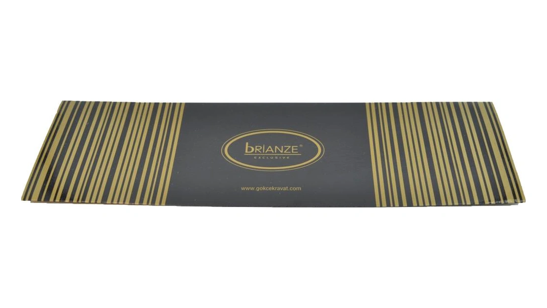 Brianze Taba Lacivert Desenli Kravat Ve Mendil Set Taba