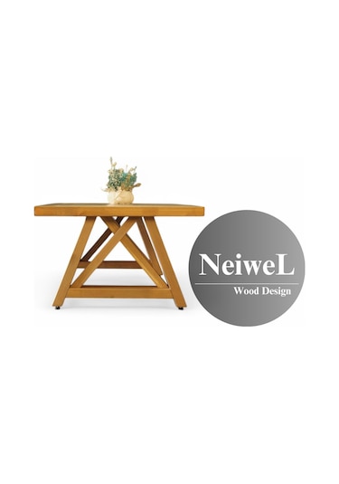 Neiwel Doif Doğal Ahşap Ofis Sehpa-70-160 Açık Ceviz