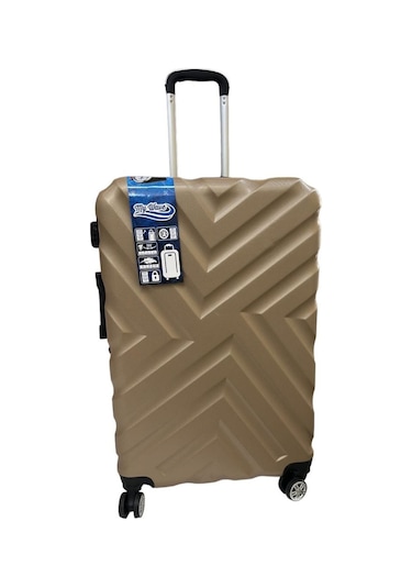 %100 Abs Kullanışlı Darbeye Dayanıklı Kabinboy Valiz Gold Altın