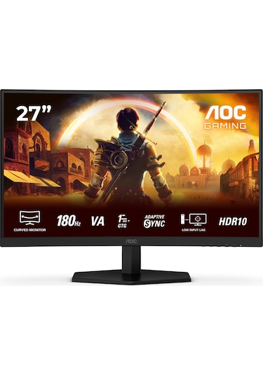 Aoc C27g42e 27" 180hz 0.5ms Hdmı Dp Adaptivesync Hdr10 Fhd Fast Va Gaming Monitör