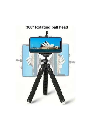 Chenkestoreone Siyah Tutucu 1 Adet Ahtapot Telefon Ve Kamera Sehpası Dayanıklı Katlanır Ayaklı Masaüstü Desteği Siyah Tutucu