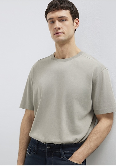 Mavi - Gri Basic Tişört 0613466-70352 Gri