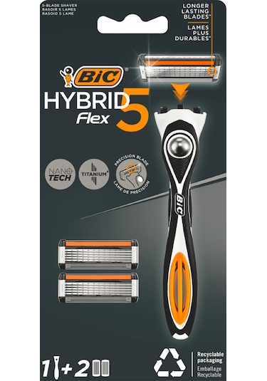 Bic Flex 5 Hybrid Erkek Tıraş Bıçağı 1 Sap + 2 Başlık (5 Bıçak)