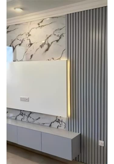 Açık Gri 2 Adet 40x270 Cm Yeni Nesil Akustik Ahşap Duvar Paneli