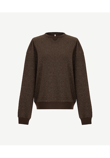 Yargıcı Regular Bisiklet Yaka Uzun Kol Sweatshirt 25kksw9019l 003 Kahverengi