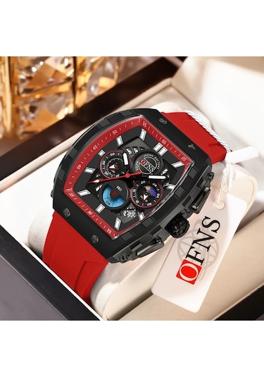 Elmpaly Ofns Erkek Digital Analog Kadranlı Gece Işıklı Suya Dayanıklı Çizilmeye Dayanıklı Kronometre Dünya Saati Siyah Gümüş Kol Saati Diğer