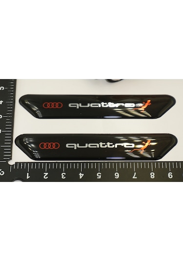 Audi Quattro Gecko Logo Çamurluk Yanı ve Ayna Metalize Damla Dese