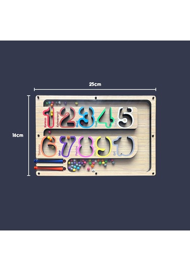 Tineke Manyetik Eğitici Renkli Sayma Ve Eşleştirme Labirenti Eğitim Oyuncağı - Ahşap Montessori Oyunu Sayı