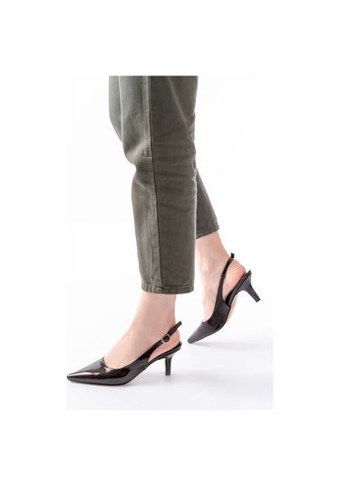 St-1152 Bebe Mavi Rugan Günlük 7 Cm Topuklu Kadın Ayakkabı