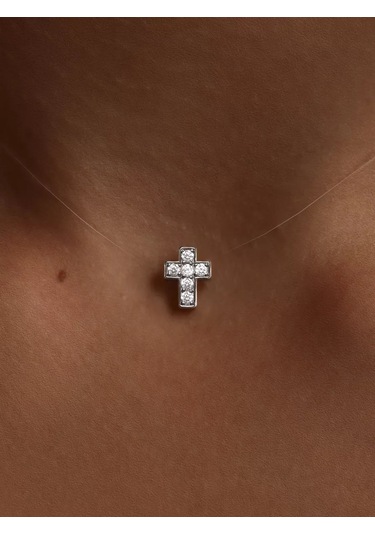 Marıola 925 Ayar Misina İle Görünmez Gümüş Kolye 71654878 Gri