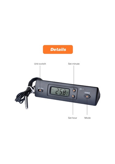 Mini Elektronik Dijital Araç Termometresi Siyah
