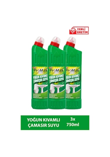 Lazer Promax Yoğun Kıvamlı Çamaşır Suyu 3 x 750 ML